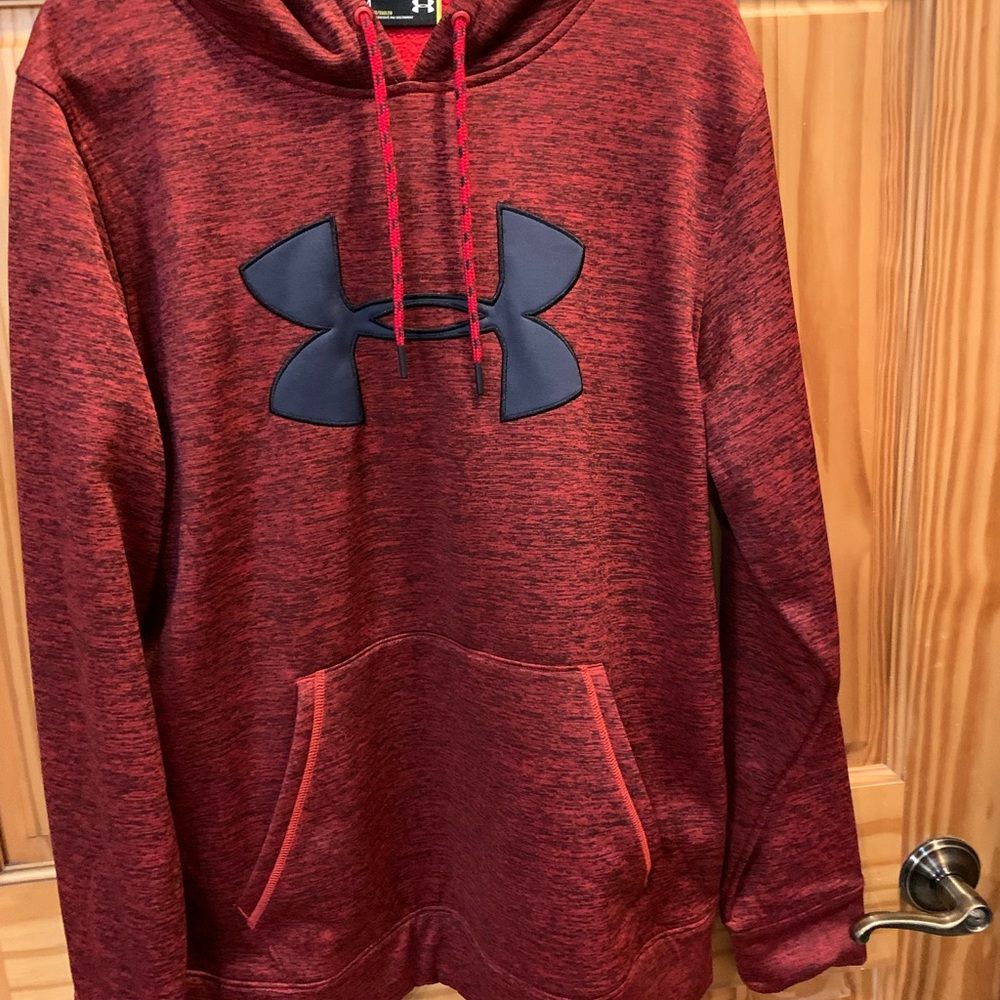 Under Armour Men's Maroon Hoodie with Black Logo - Picture 2 of 6